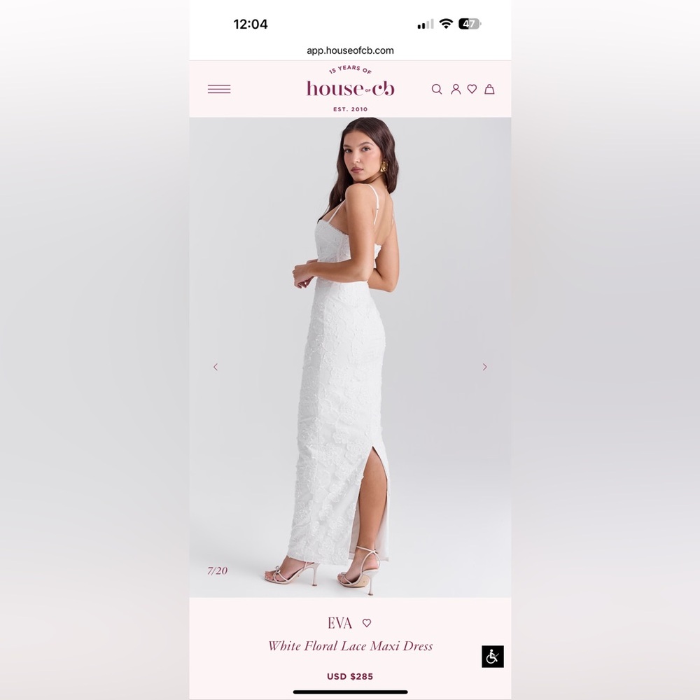 House of CB EVA White Floral Lace Maxi Dress